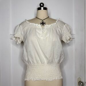 DKNY white cotton blouse